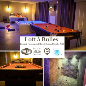 LE LOFT A BULLES (85m2 Jacuzzi Hammam Billiard Bar Douche Sauna)